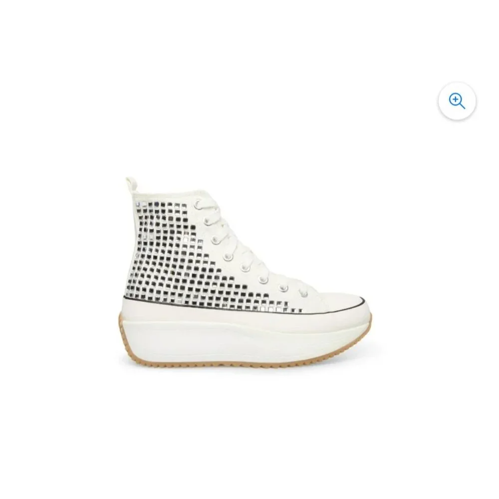 Madden Girl Winnona platform Rhinestone‎ sneaker sz 9.5 platform white high top
